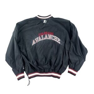 Vintage Starter Colorado Avalanche Jacket Men's Large Black NHL Pullover‎ Nylon